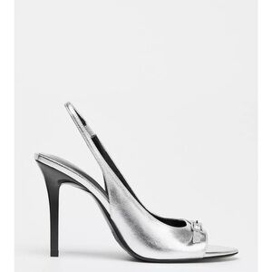 Zara Metallic Slingback Heels Sandals